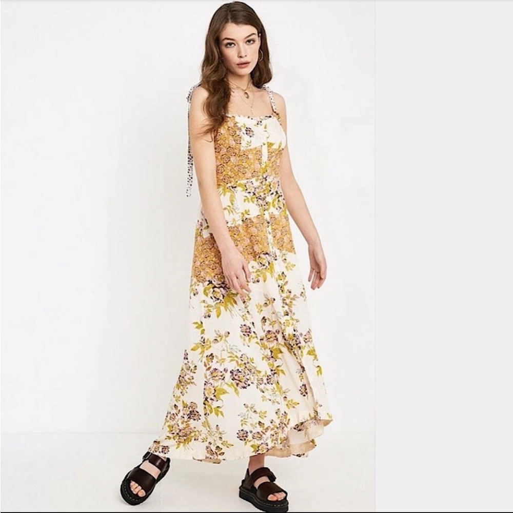 Free People Lover Boy Boho Floral Maxi Dress Size 2 Flowy Spring Summer